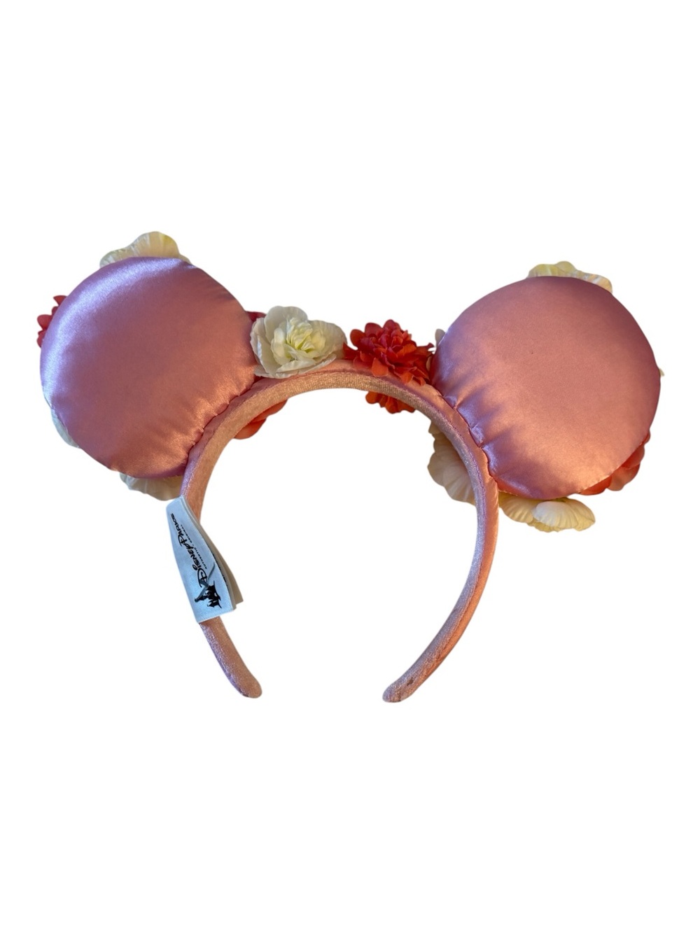 Disney Minnie Mouse Floral Pink and Yellow Flower Ears Headband - Picture 2 of 2